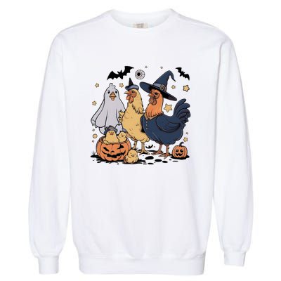 Ghost Chicken Halloween Garment-Dyed Sweatshirt