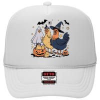 Ghost Chicken Halloween High Crown Mesh Back Trucker Hat