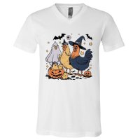 Ghost Chicken Halloween V-Neck T-Shirt