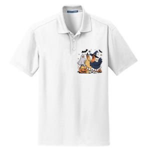 Ghost Chicken Halloween Dry Zone Grid Polo