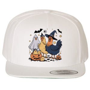 Ghost Chicken Halloween Wool Snapback Cap