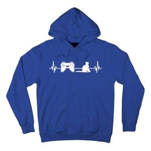 Gamer Cat Heartbeat Video Game Player Computer Games Cute Gift Tall Hoodie