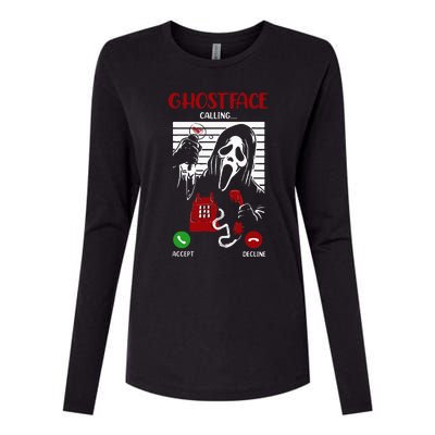 Ghostface Calling Halloween Funny Ghost Scary For Men Women Womens Cotton Relaxed Long Sleeve T-Shirt