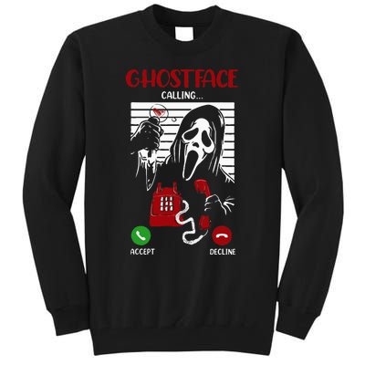 Ghostface Calling Halloween Funny Ghost Scary For Men Women Tall Sweatshirt