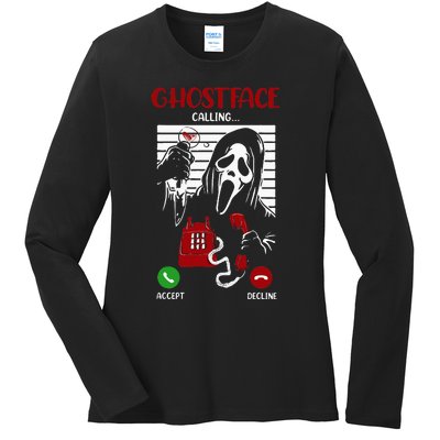 Ghostface Calling Halloween Funny Ghost Scary For Men Women Ladies Long Sleeve Shirt