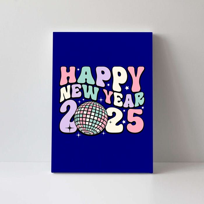 Groovy Cute Happy New Year 2025 Disco Ball Gift Canvas