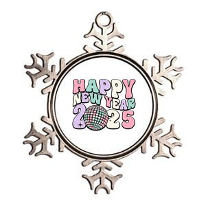 Groovy Cute Happy New Year 2025 Disco Ball Gift Metallic Star Ornament