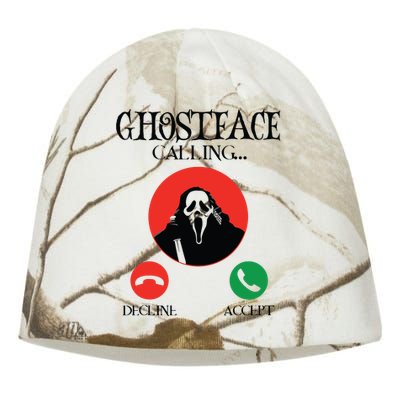 Ghostface Calling Halloween Funny, Scream You Hang Up Kati - Camo Knit Beanie