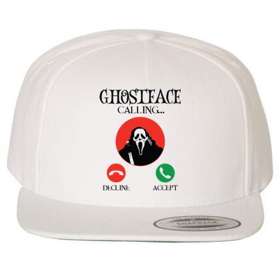 Ghostface Calling Halloween Funny, Scream You Hang Up Wool Snapback Cap