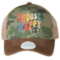 Groovy Choose Happy Motivational Inspirational Positive Tee Legacy Tie Dye Trucker Hat
