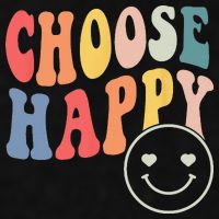 Groovy Choose Happy Motivational Inspirational Positive Tee Ladies PosiCharge Tri-Blend Wicking Tank