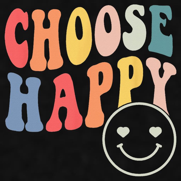 Groovy Choose Happy Motivational Inspirational Positive Tee Ladies PosiCharge Tri-Blend Wicking Tank