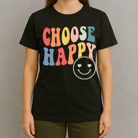 Groovy Choose Happy Motivational Inspirational Positive Tee T-Shirt