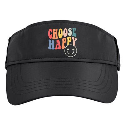 Groovy Choose Happy Motivational Inspirational Positive Tee Adult Drive Performance Visor