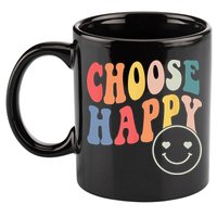 Groovy Choose Happy Motivational Inspirational Positive Tee 11oz C Handle Ceramic Mug
