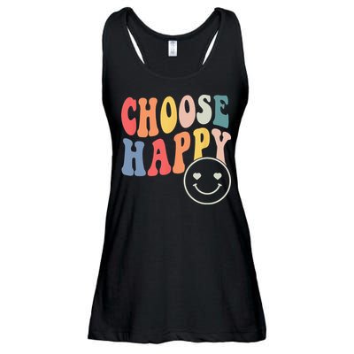 Groovy Choose Happy Motivational Inspirational Positive Tee Ladies Essential Flowy Tank