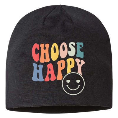 Groovy Choose Happy Motivational Inspirational Positive Tee Sustainable Beanie