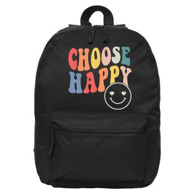 Groovy Choose Happy Motivational Inspirational Positive Tee 16 in Basic Backpack