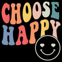 Groovy Choose Happy Motivational Inspirational Positive Tee 16 in Basic Backpack