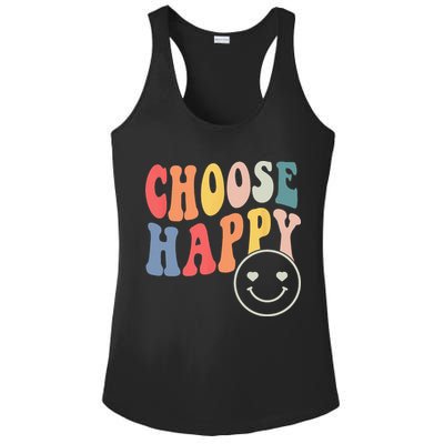 Groovy Choose Happy Motivational Inspirational Positive Tee Ladies PosiCharge Competitor Racerback Tank