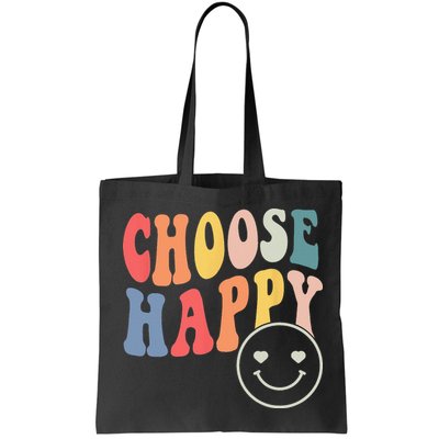 Groovy Choose Happy Motivational Inspirational Positive Tee Bag