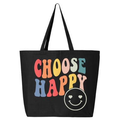 Groovy Choose Happy Motivational Inspirational Positive Tee 25L Jumbo Tote