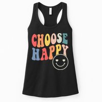Groovy Choose Happy Motivational Inspirational Positive Tee Womens Tank Top