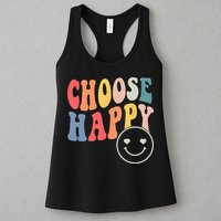 Groovy Choose Happy Motivational Inspirational Positive Tee Womens Tank Top