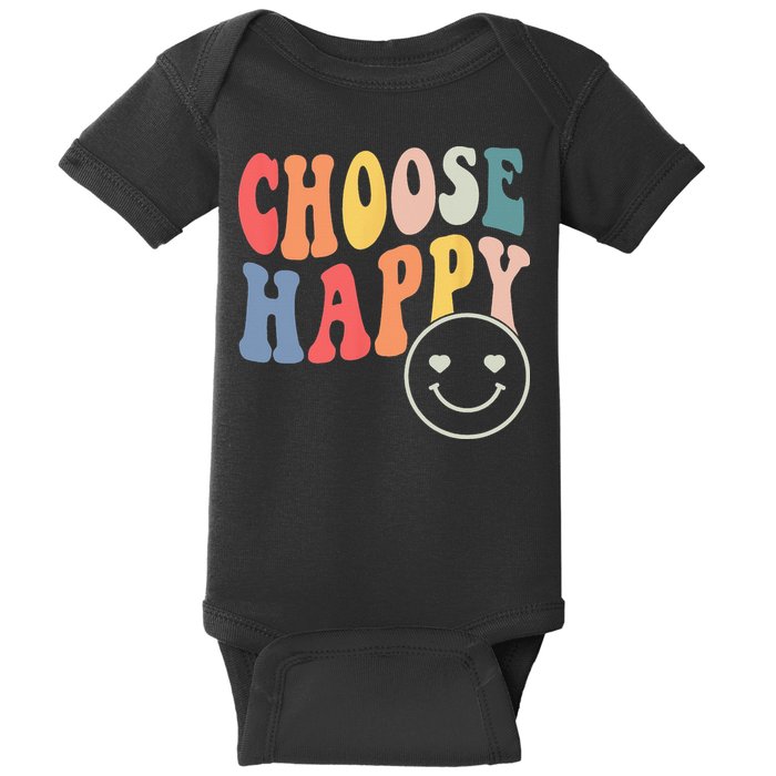 Groovy Choose Happy Motivational Inspirational Positive Tee Baby Bodysuit