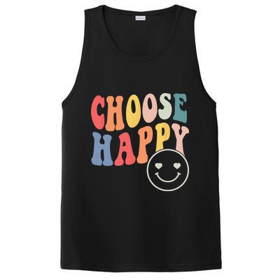 Groovy Choose Happy Motivational Inspirational Positive Tee PosiCharge Competitor Tank