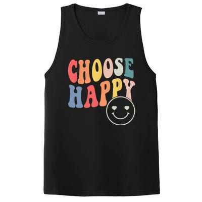 Groovy Choose Happy Motivational Inspirational Positive Tee PosiCharge Competitor Tank