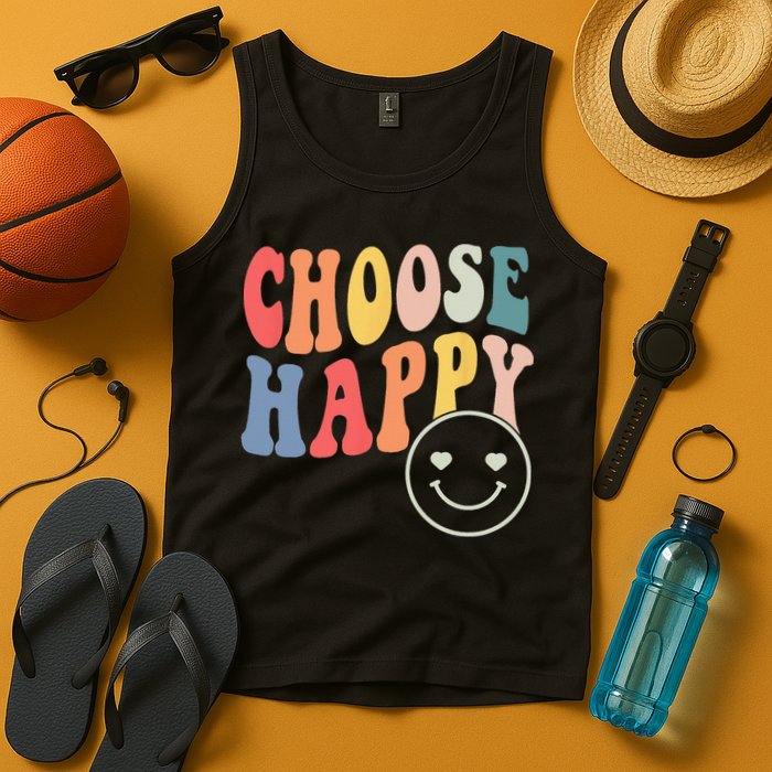 Groovy Choose Happy Motivational Inspirational Positive Tee Tank Top