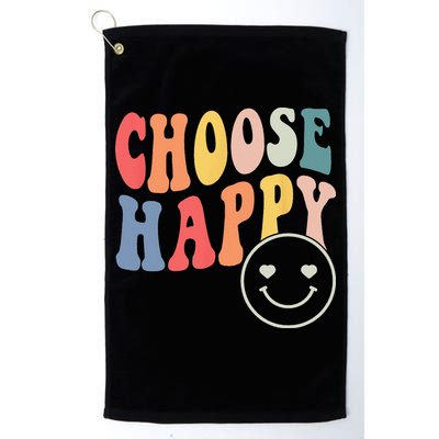 Groovy Choose Happy Motivational Inspirational Positive Tee Golf Towel