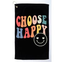 Groovy Choose Happy Motivational Inspirational Positive Tee Golf Towel