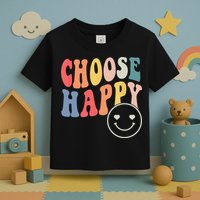 Groovy Choose Happy Motivational Inspirational Positive Tee Toddler T-Shirt