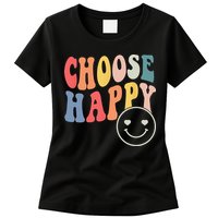 Groovy Choose Happy Motivational Inspirational Positive Tee Womens T-Shirt