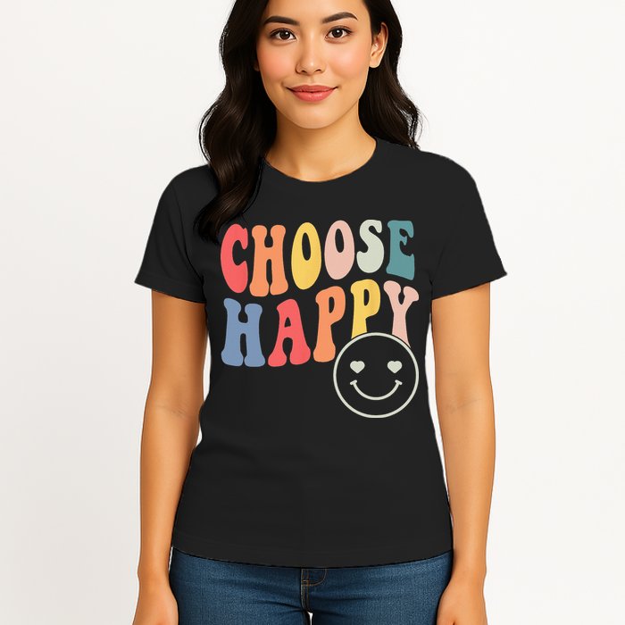 Groovy Choose Happy Motivational Inspirational Positive Tee Womens T-Shirt