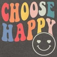 Groovy Choose Happy Motivational Inspirational Positive Tee Cotton Canvas Backpack