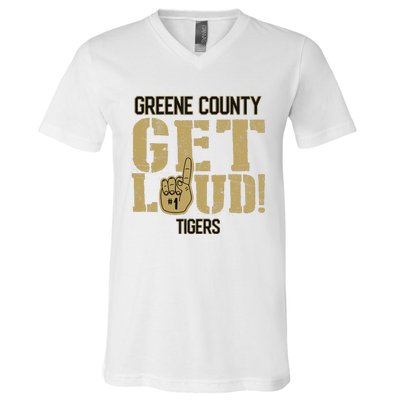 Greene County High School Get Loud Tigers V-Neck T-Shirt