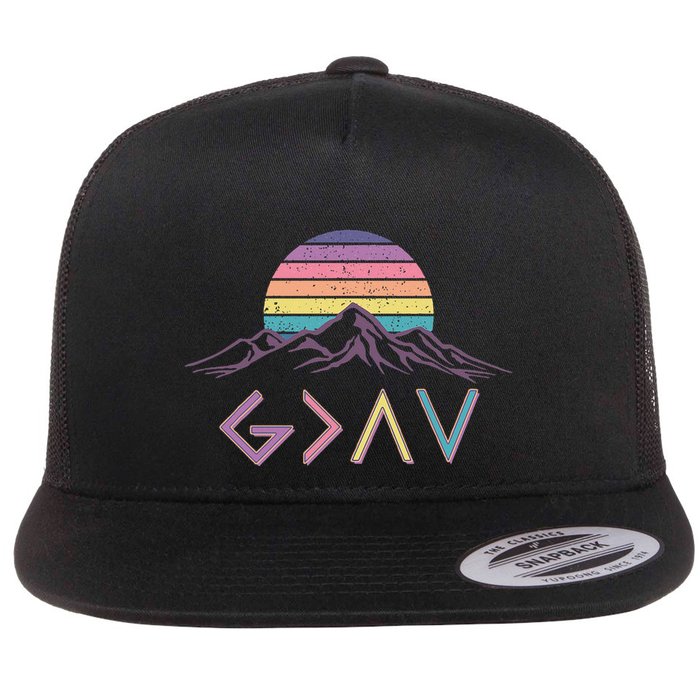 God Christian Is Greater Than The Highs And Lows Costume Flat Bill Trucker Hat