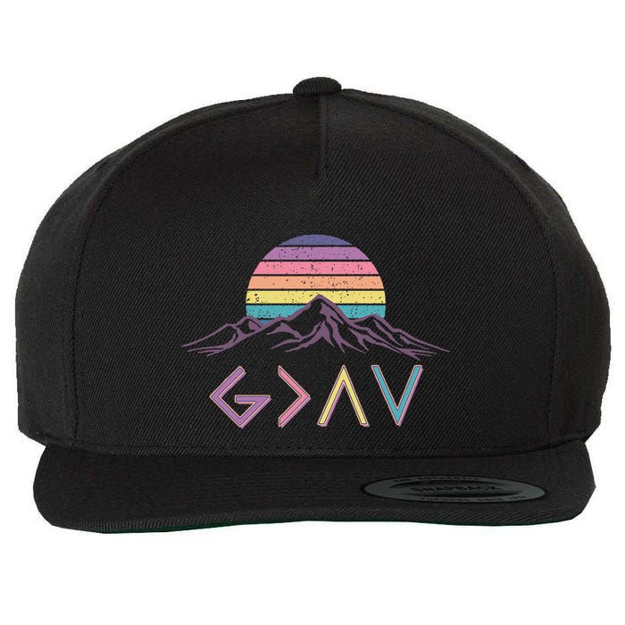 God Christian Is Greater Than The Highs And Lows Costume Wool Snapback Cap