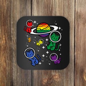 Gay Cats In Space Rainbow Pride Month Lgbtq Ally Coaster