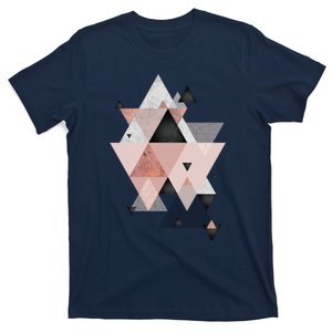 Geometric Compilation In Rose Gold And Blush Pink T-Shirt