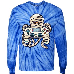 Game Controller In Mummy Costume Halloween Gaming Gift Tie-Dye Long Sleeve Shirt