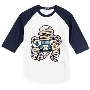 Game Controller In Mummy Costume Halloween Gaming Gift Baseball Sleeve Shirt