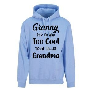 Granny Cuz I'm Too Cool To Be Called Grandma Mothers Day Funny Gift Unisex Surf Hoodie