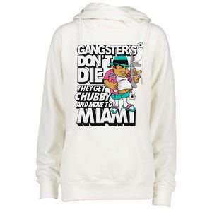 Gangster Chubby In Miami Womens Funnel Neck Pullover Hood