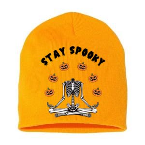 Ghos Creep It Real Cute Pumpkin Meaningful Gift Stay Spooky Cute Gift Short Acrylic Beanie