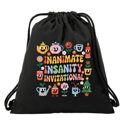 Groovy Creator Ink Inanimate Insanity Black And White Women Drawstring Bag