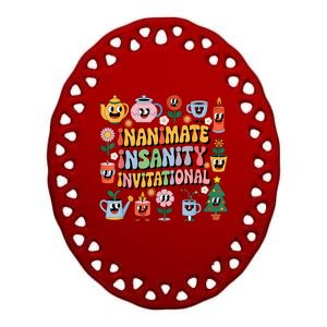 Groovy Creator Ink Inanimate Insanity Black And White Women Ceramic Oval Ornament